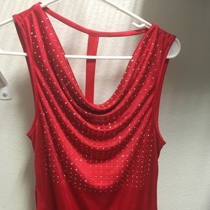 Sleeveless blouse with silver studs
